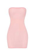 Soft Sheer Mesh Bandeau Mini Slip Dress in Pink