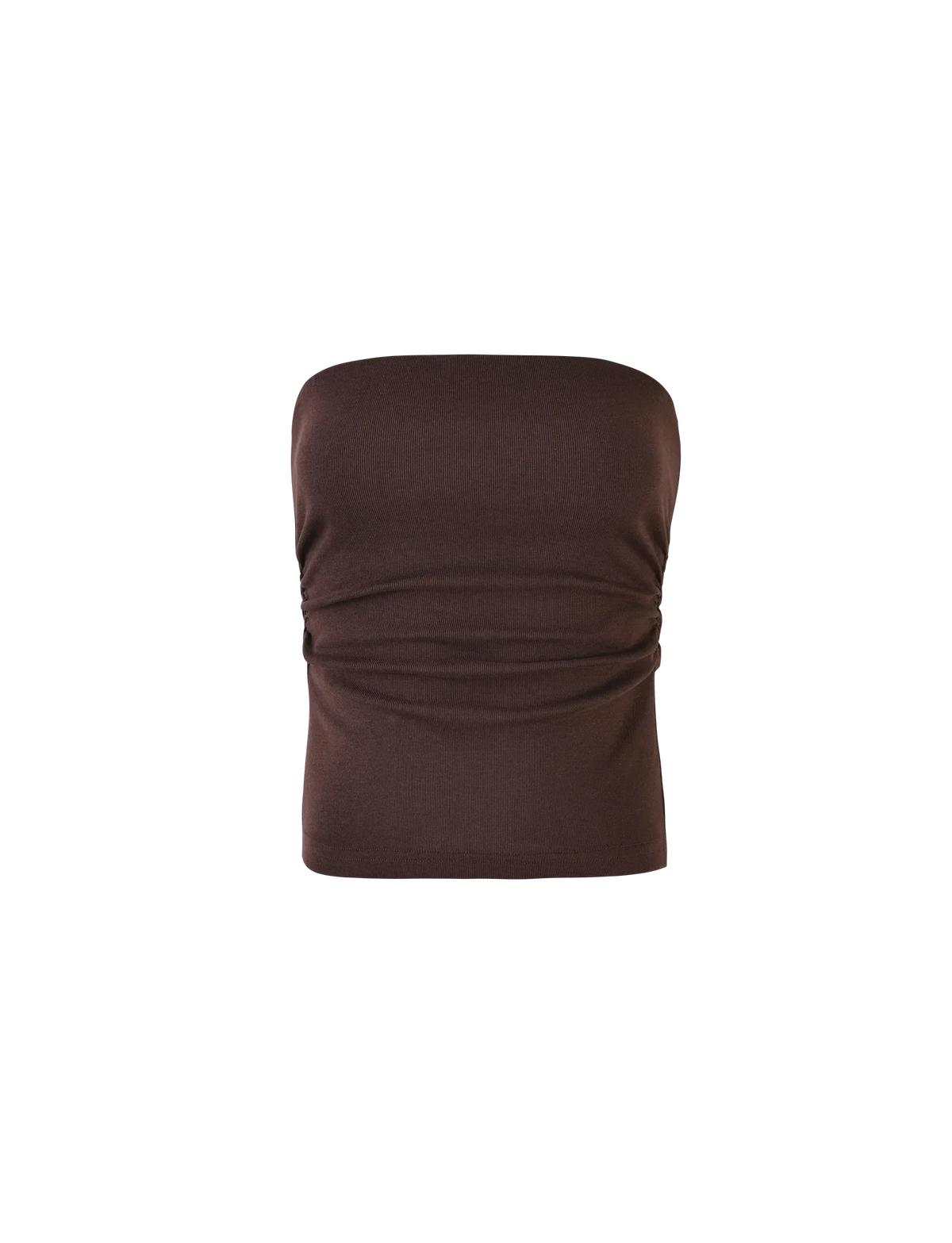 HARRIETT RIB TOP BROWN CHOCOLATE