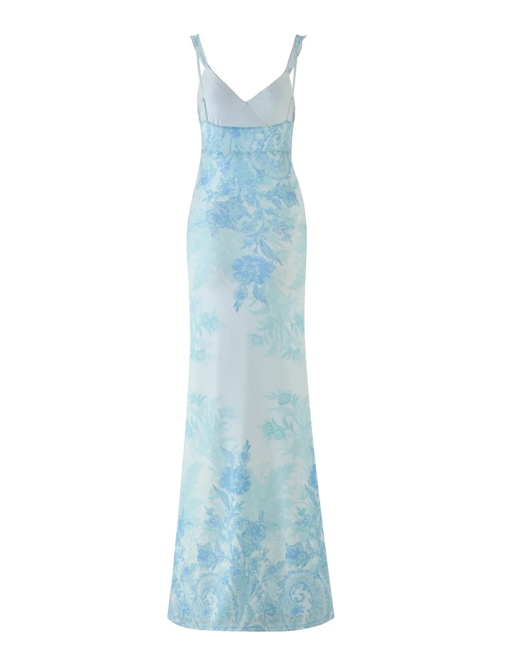 GUILIANNA FRILL MAXI DRESS BLUE FLORAL TAPESTRY