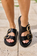 Gen Black Double Buckle Sandals SALE