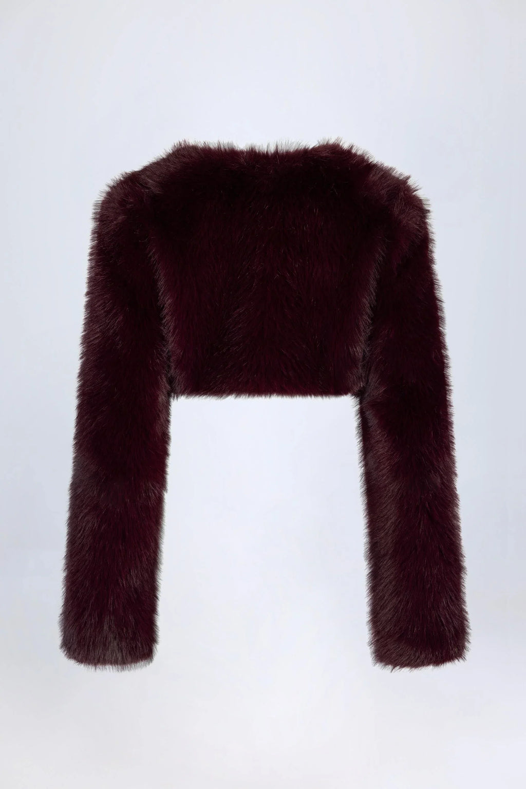 Faux Fur Cropped Bolero in Wine