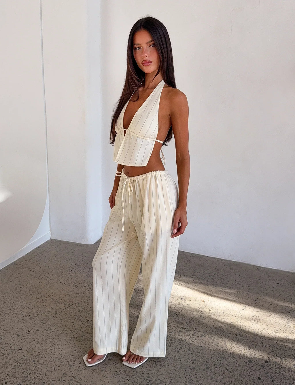 LAINEY PANT BEIGE STRIPE
