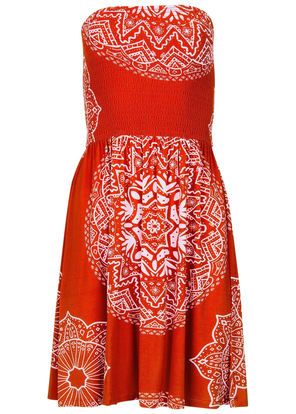 Convertible Cover Up Dress Ornate Medallion Clay