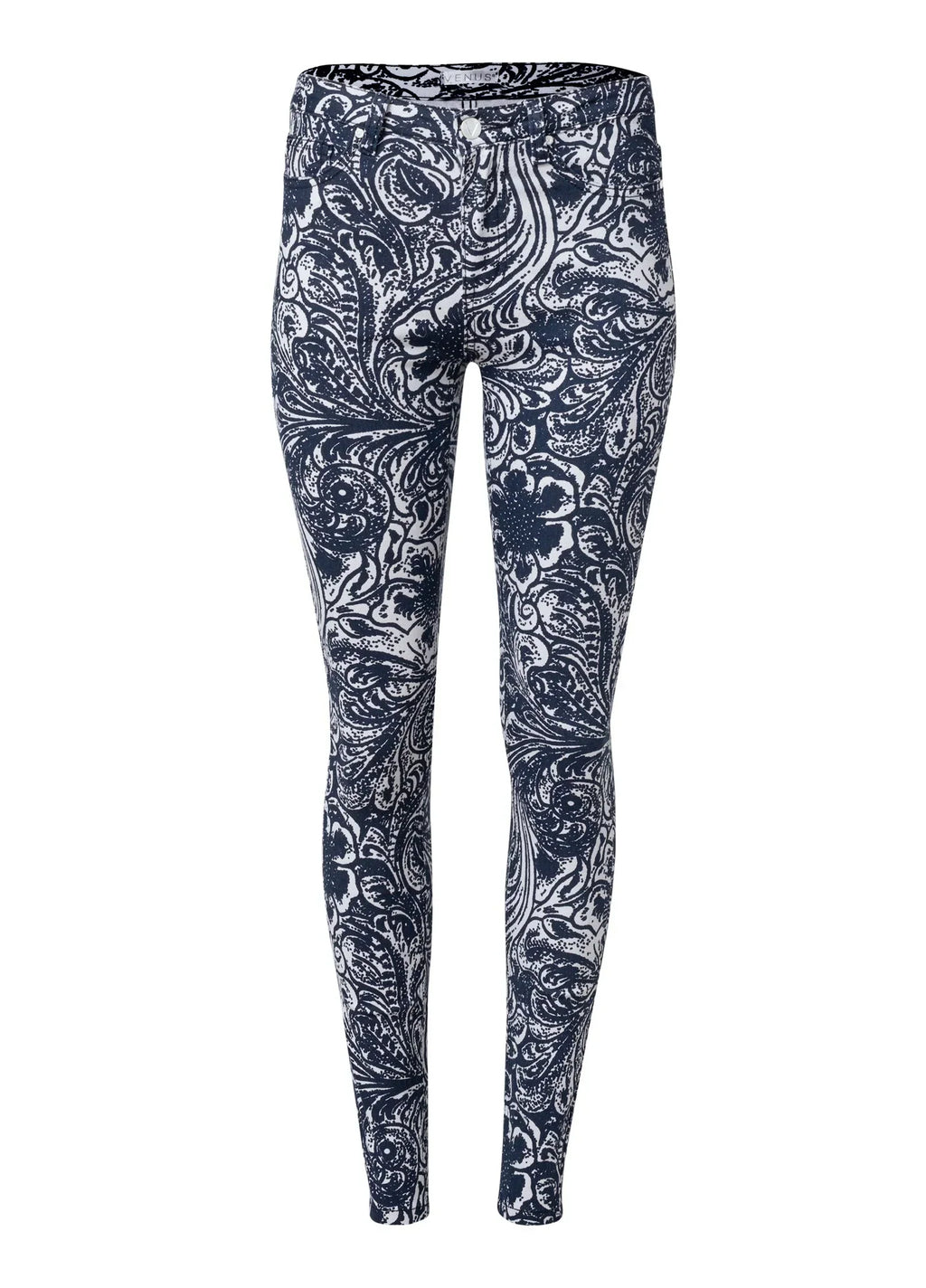 Paisley Print Skinny Jeans Blue Multi