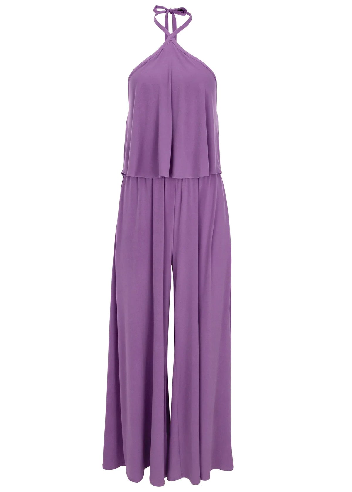 Cross Neck Jumpsuit Purple