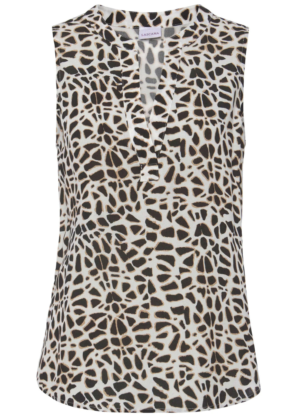 V Neck Blouse Black White