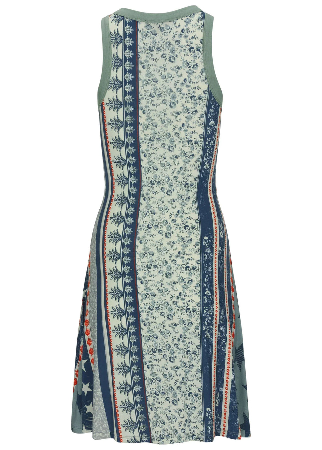 Printed Fit And Flare Dress Americana Floral Star