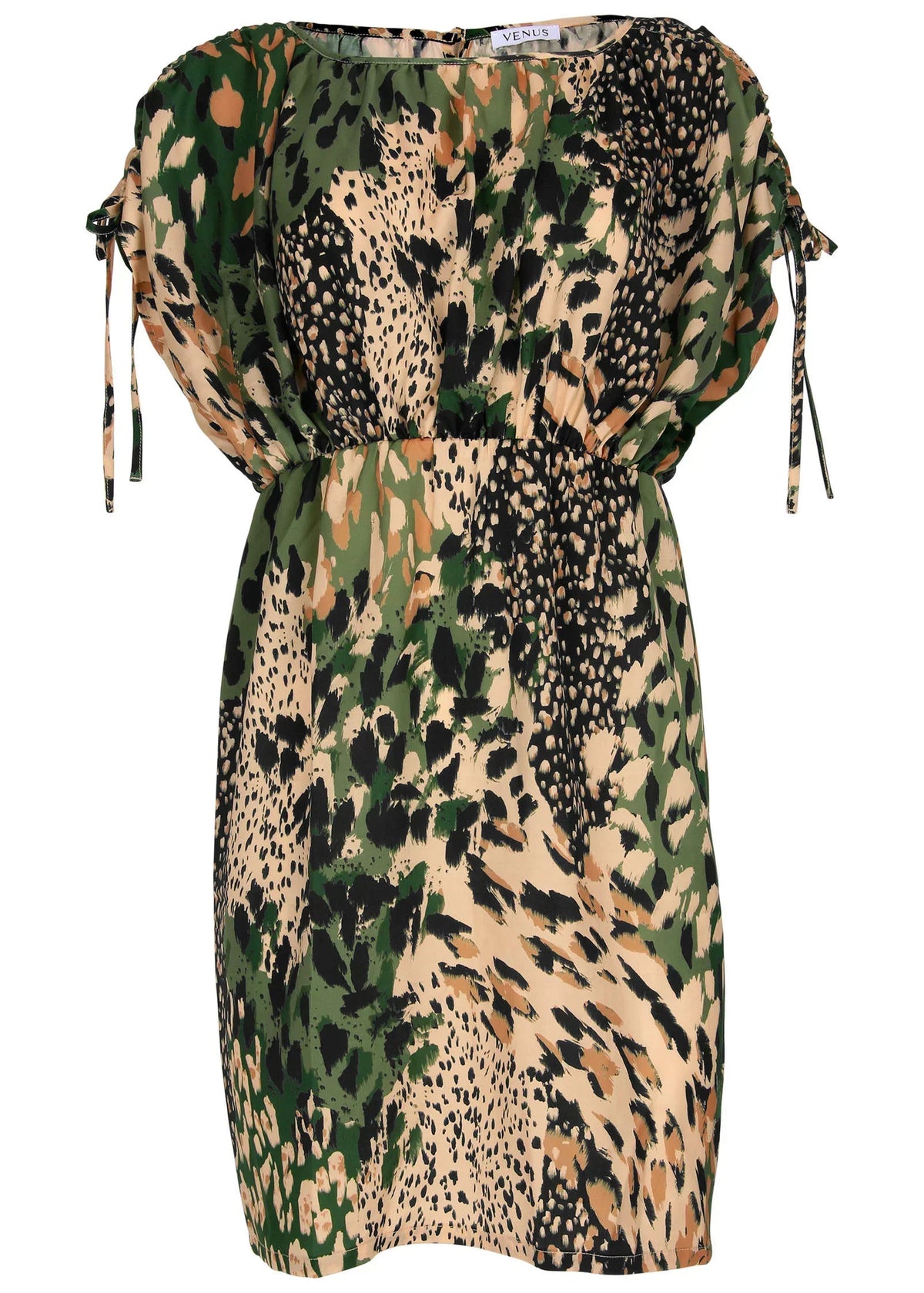 Boatneck Mini Dress Brushed Animal