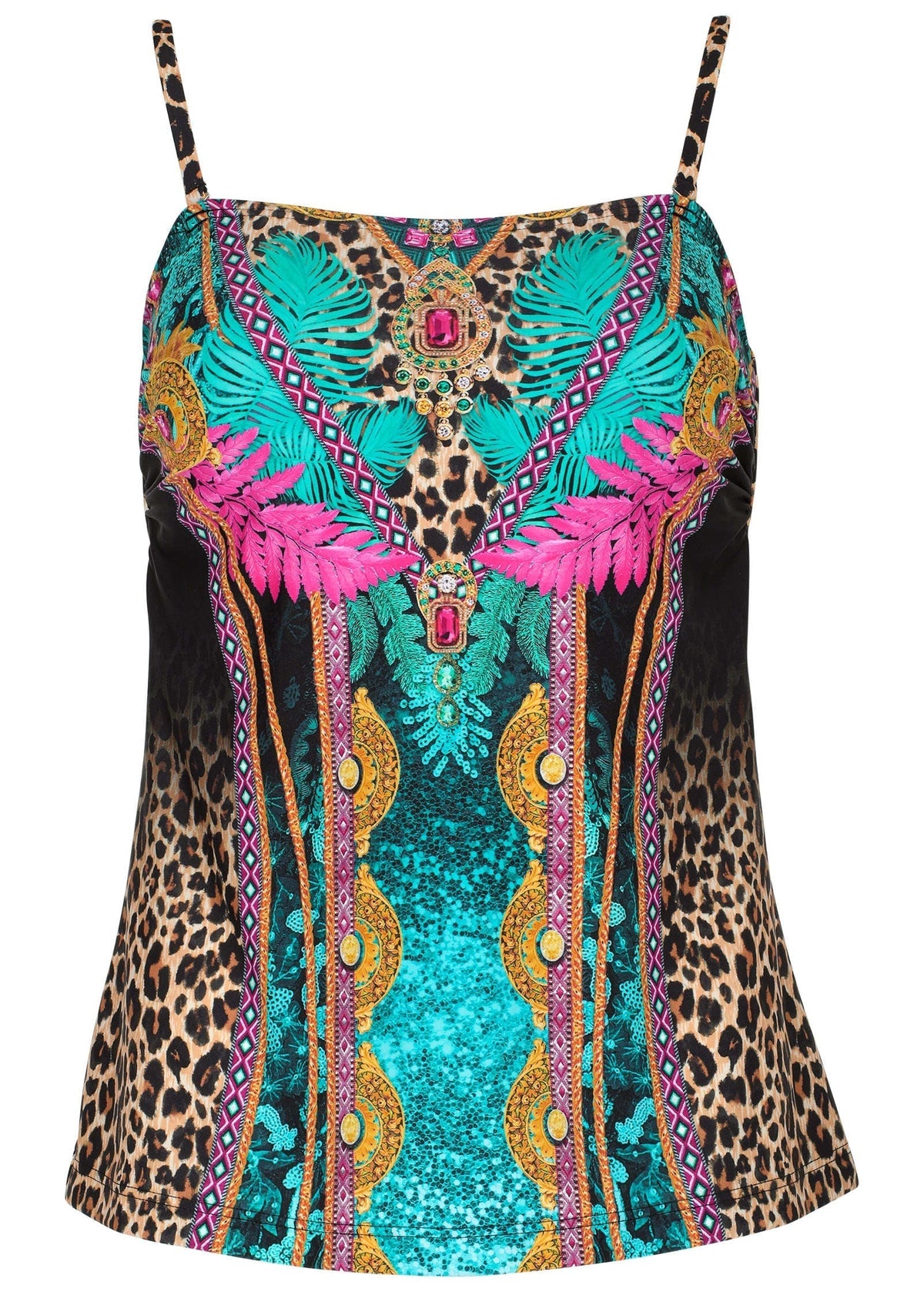 San Juan Bandeau Tankini Top Jungle Beauty
