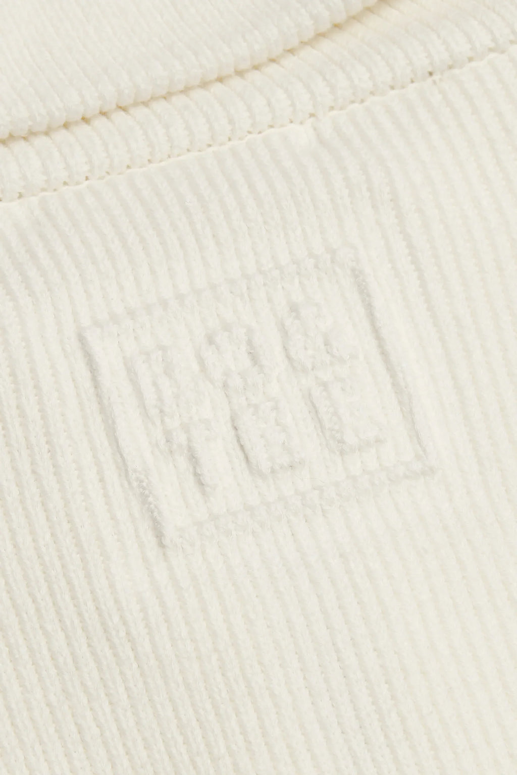 Ribbed Knit Zip Up Cropped Sweatshirt in Ivory