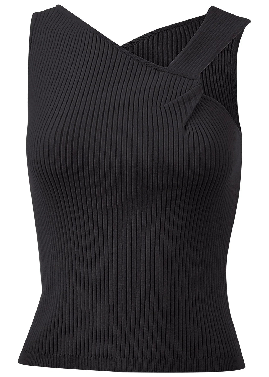 Twist Detail Sweater Tank Jet Black